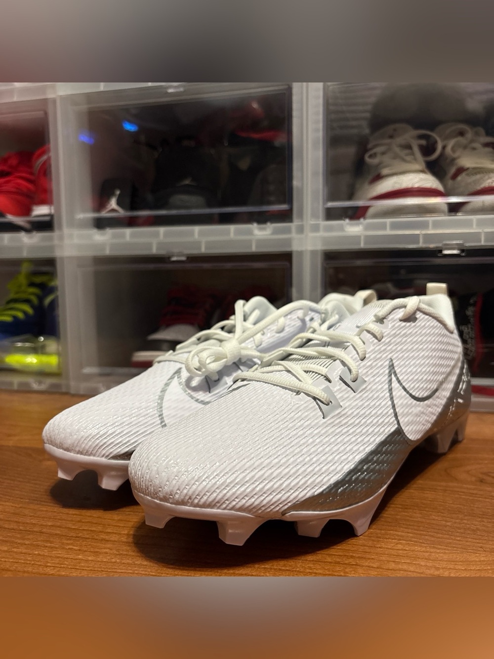 Nike Vapor Edge Speed 360 2 White Silver DA5455-102 Football Cleats Sz 13M NWOB